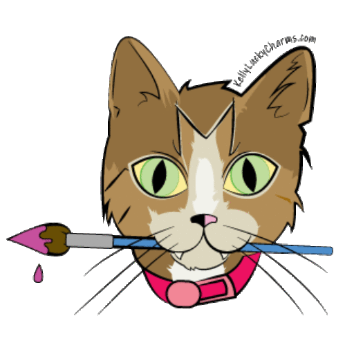 Momo with paintbrush